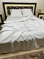 Комплект постельное белье 150х215 см полуторный Бязь Полоска белая