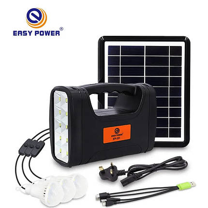 Ліхтар EP-351 Power Bank із сонячною панеллю + лампочки | Портативний зарядний пристрій | Повер банк, фото 2