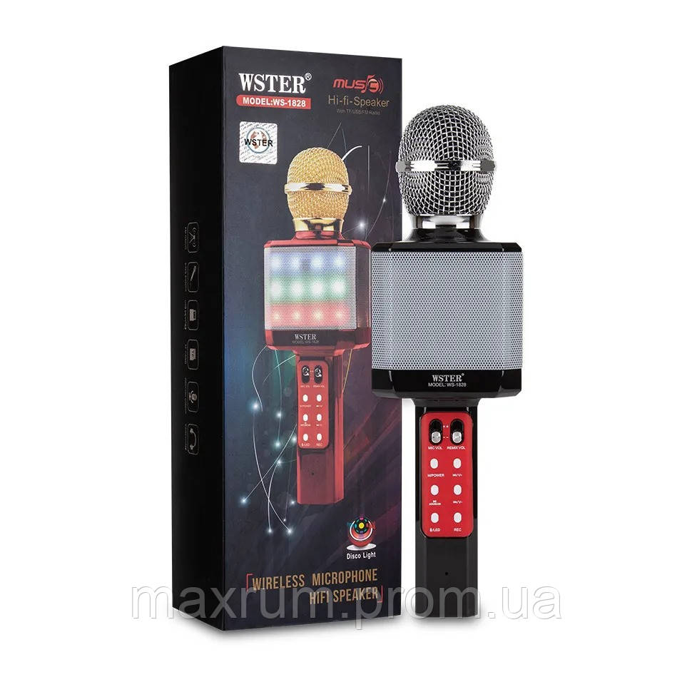 Купити Караоке мікрофон WSTER WS-1828 Black з функцією зміни голосу ...