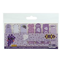 Закладки паперові GRAPE з клейким шаром 65x18 мм 7 диз по 20 л KIDS Line