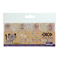 Закладки паперові GREY CAT з клейким шаром 68x20 мм і 65x18 мм 7 диз по 20 л KIDS Line