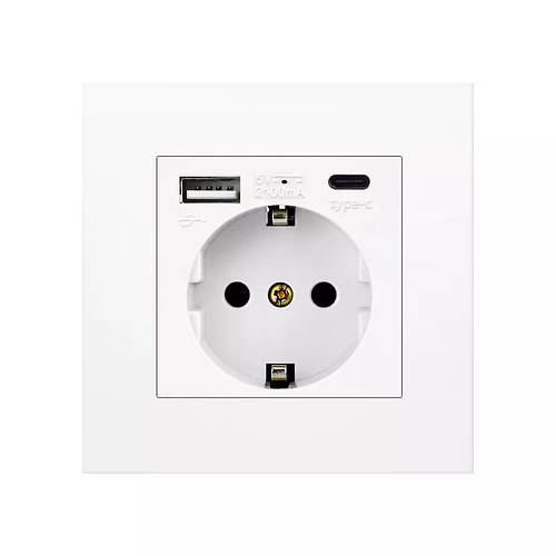 Купити Розетка Coswall з USB та Type-C портами для заряджання біла ...