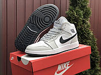 Кросівки Nike Air Jordan сірі з білим високі жіночі, демісезон найк джердан 36 розмір