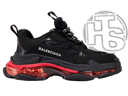 Жіночі кросівки Balenciaga Triple S Clear Sole Black Red 04796, фото 2