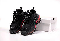 Жіночі кросівки Balenciaga Triple S Clear Sole Black Red 04796, фото 5