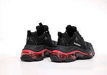 Жіночі кросівки Balenciaga Triple S Clear Sole Black Red 04796, фото 3