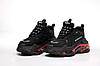 Жіночі кросівки Balenciaga Triple S Clear Sole Black Red 04796, фото 3