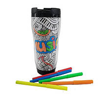 Чашка раскраска для детей Music 400ml кружка раскраска для детей, детская чашка раскраска пластиковая (ST)