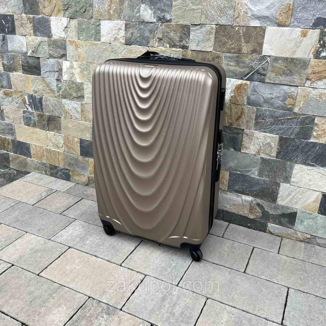 Валіза WINGS 304 АБС-пластик, великий шампань L