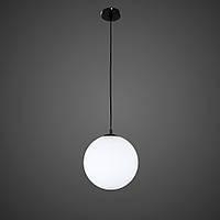 Чорний підвісний світильник із білим плафоном 25 см.  (56-glass250F-1 BK+WH)