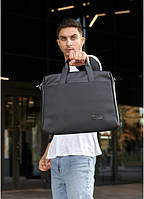 Сумка для ноутбука та документів чорна з перфорацією водонепроникна, сумка-портфель для чоловіків MR