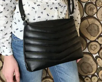 Модная женская кроссбоди-сумка черная стильная качественная для девушек эко кожа 25х20х5 см MR