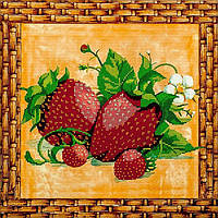 Схема для вишивання бісером на художньому полотні: Полуничка