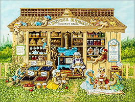 Схема для вишивання бісером на художньому полотні: Будинок ведмедів