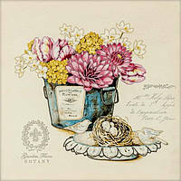 Схема для вишивання бісером на художньому полотні: Квіти