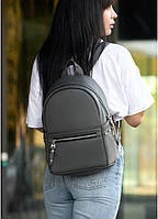 Женский рюкзак графитовый городской стильный однотонный оригинальный качественный экокожа 35х25х14 см MR