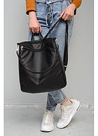 Рюкзак черный качественный практичный для ноутбука экокожа, сумка-рюкзак унисекс 34х31х15 см MR