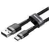 Дата кабель Baseus Cafule Type-C Cable 3A (1m) (CATKLF-B), фото 5