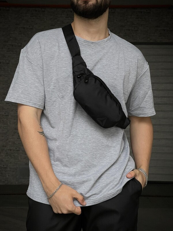 Бананка на пояс і через плече Intruder чорного кольору, фото 1