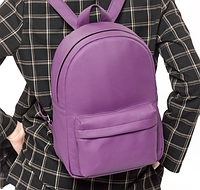 Рюкзак женский фиолетовый качественный практичный вместительный повседневный для города экокожа 32х25х12 см MR