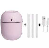 Ультразвуковий Міні-зволожувач повітря HUMIDIFIER з дифузором 220 мл USB рожевий (HT0002) kL.