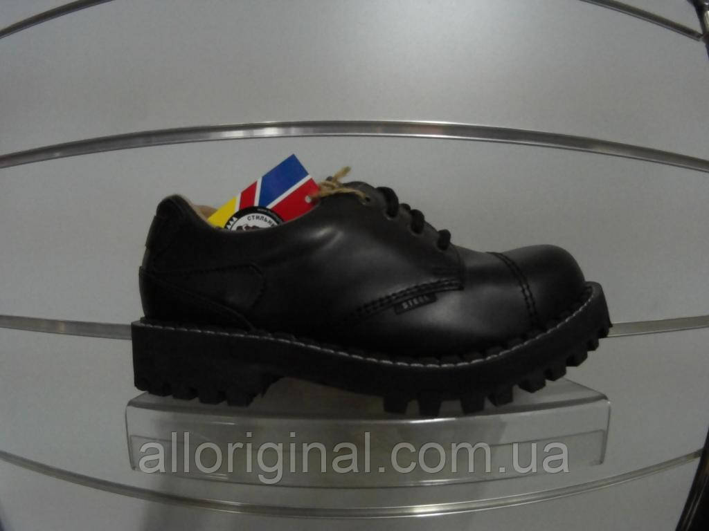 Туфлі STEEL 155/156O-BLK (шкіра, шкіра, сталевий носок)