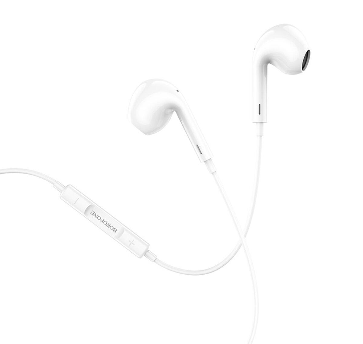 Навушники BOROFONE BM30 Max Acoustic wire control earphones for iP with mic White lly