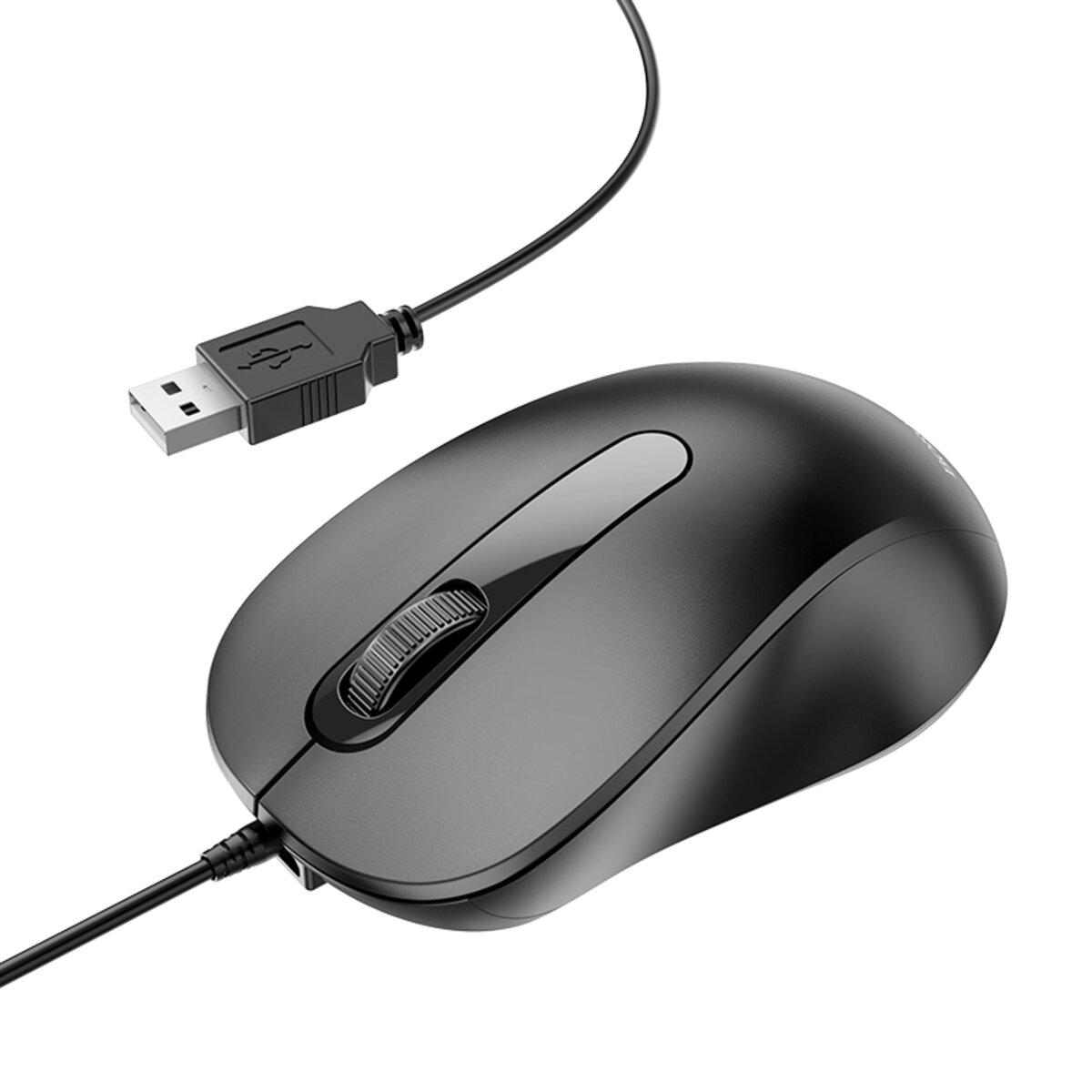 Маніпулятор миша BOROFONE BG4 Business wired mouse Black lly
