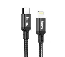 Кабель HOCO X14 Type-C to iP 3A, 20W, 2m, nylon, aluminum connectors, Black ly