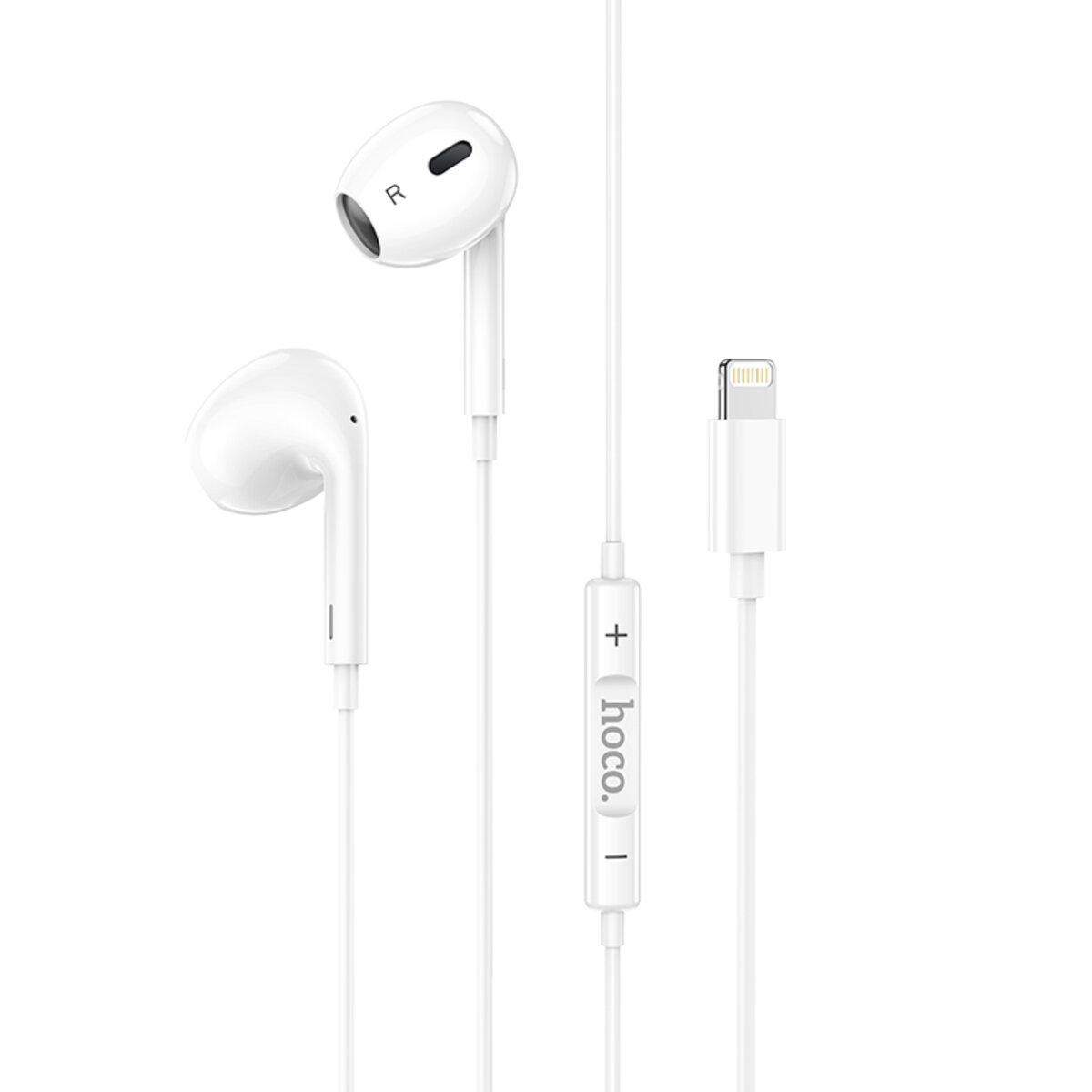 Навушники HOCO M1 Max crystal earphones for iP with mic White lly