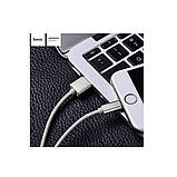 Кабель HOCO X2 USB to iP 2.4A, 1m, nylon, aluminum connectors,Tarnish (6957531032168), фото 2