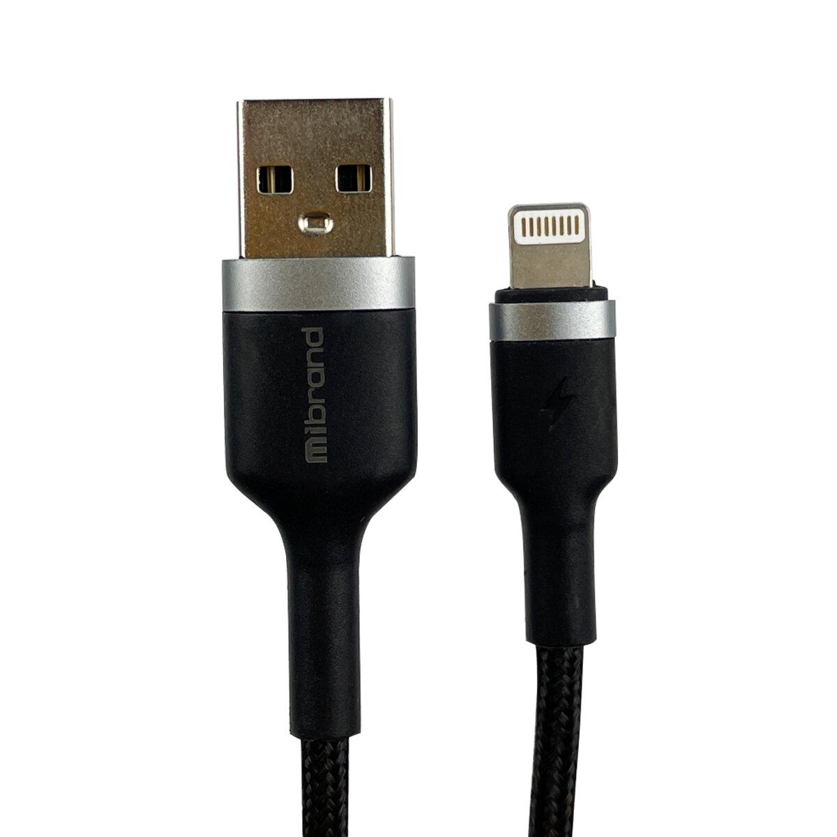 Кабель Mibrand MI-71 Metal Braided Cable USB for Lightning 2.4A 1m Black (MIDC/71LB)