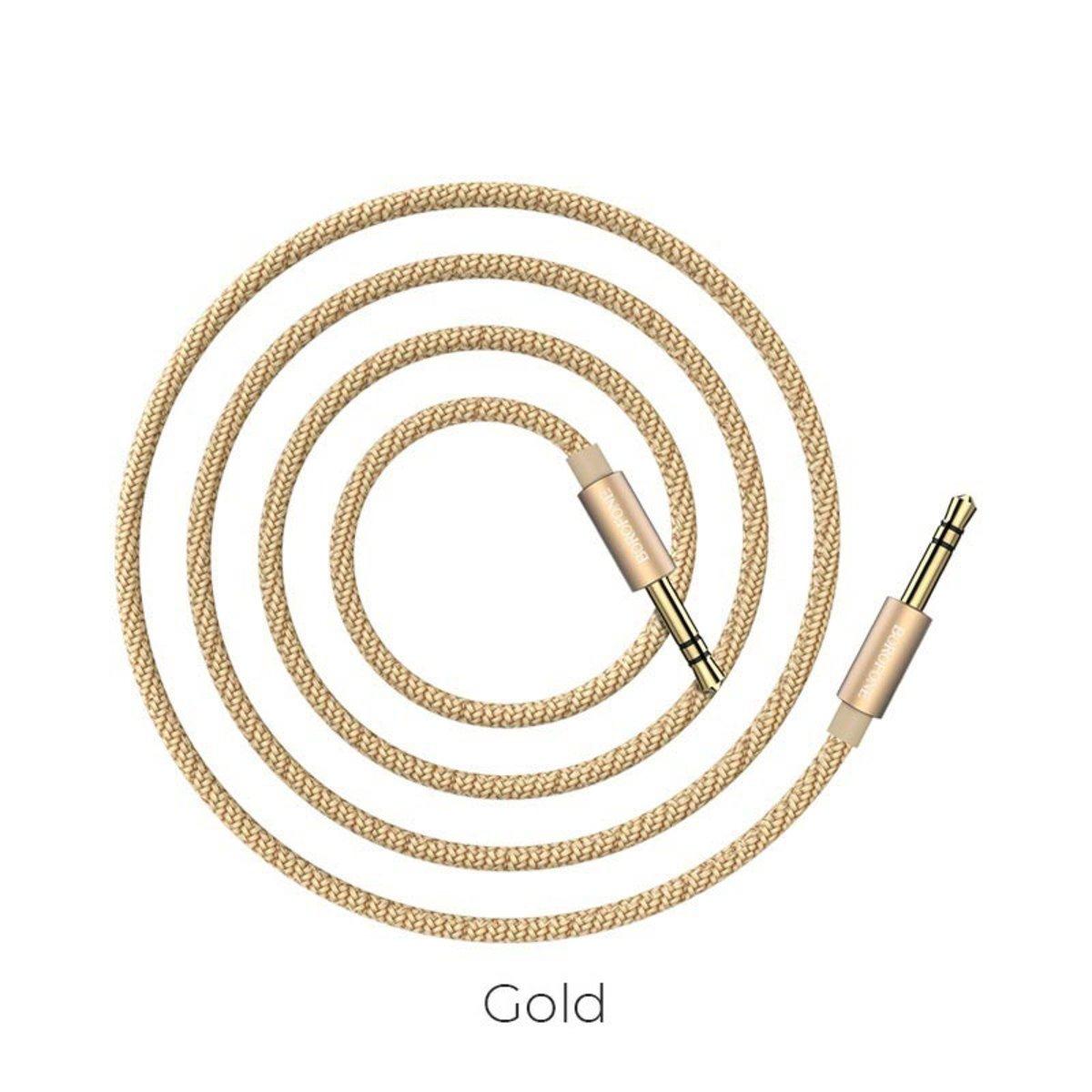 Аудiо-кабель BOROFONE BL3 Audiolink audio AUX cable, 1m Gold (BL3GD1)