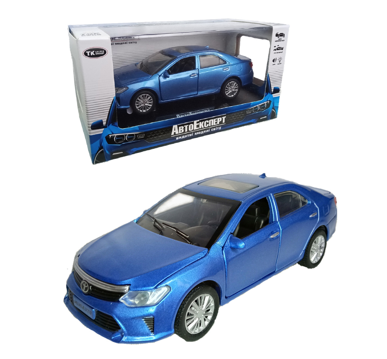 Машинка металева Toyota Camry "AutoExpert" Тойота синя звук світло інерція 15*4*6 см (LF-79509), фото 1