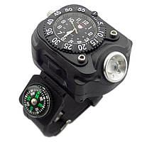 Часы Besta FlashLight Watch с компасом и фонариком, Чорний, Ліхтар, Компас, Тактичний годинник
