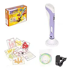 3D-ручка Bambi 3DPEN-3 DX008 Violet з трафаретами