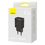 Зарядний пристрій для Baseus Compact 10.5 W (2USB) Чорний