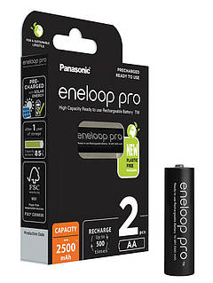 Акумулятори Panasonic Eneloop Pro AA 2600 mAh max. / 2500 mAh min., BK-3HCC, 500 циклів (паковання: ecoBox)