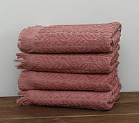 Махровое полотенце Турция 50 см х 90 см 100% хлопок Camellia цвет: серый Темно розовый