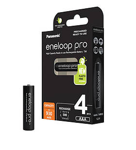 Акумулятори Panasonic Eneloop Pro AAA, 980 mAh max. / 930 mAh min, 500 циклів (паковання: ecoBox)