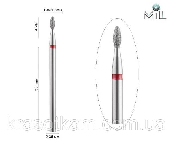 Насадка алмазна Пічка 2,1 мм червона Mill, фото 1
