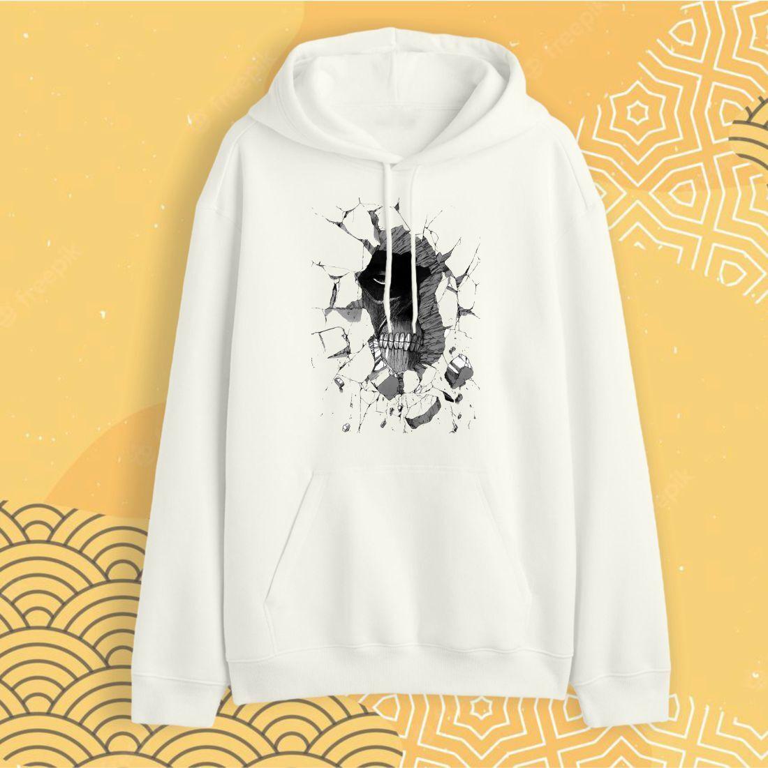 Худи "Атака Титанов" Colossal Titan in Wall - Белый - XS, фото 1