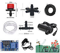Комплект крапельного поливу з таймером та насосом 20 форсунок червоні