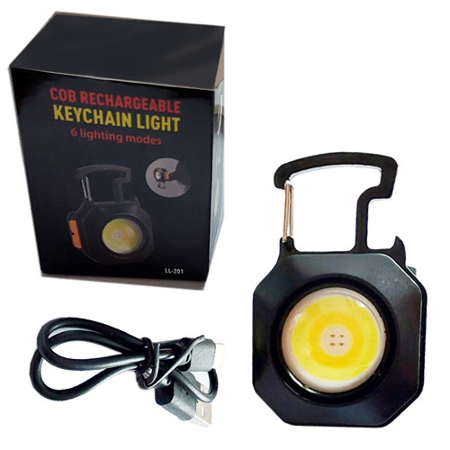 Ліхтар LL-201-COB (white+yellow+red), Li-Ion акум., магніт, карабін, викрутка, ЗП Type-C
