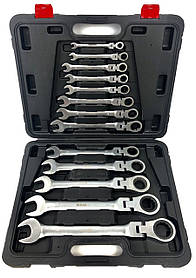 Професійний набір ріжково-накидних ключів із тріскачкою Silver 13 шт. (8-32мм)