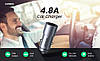 Автомобільний зарядний пристрій UGREEN Car Charger Dual USB-A 24W 4.8A Max Gray (CD130), фото 8