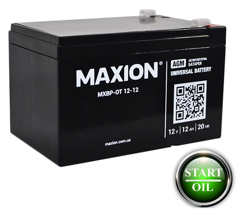 Акумулятор MAXION 12-12 12V-12ah AGM мультигель