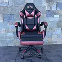 Крісло геймерське Prestige 730 чорно-золоте ігрове з підставкою для ніг, фото 5