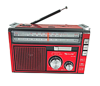 Портативный FM радиоприемник GOLON RX-382 ФМ радио проигрыватель с флешкой USB на аккумуляторе Красный
