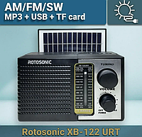 Радиоприемник с солнечной панелью фонариком Rotosonic XB-122URT FM/AM/SW USB